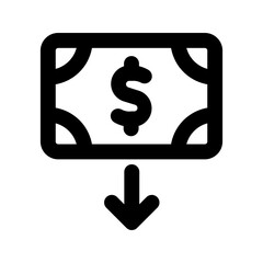 money withdrawal line icon