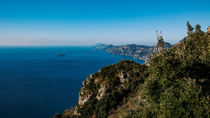 Fototapeta na wymiar Amalfi Coast, traveling in Italy, landscapes and nature.