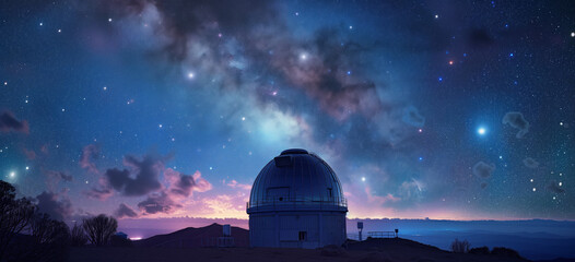Illustration. Heavenly sky. star field sky. Extra wide format. Hope, divine, heavens, journey into the unknown concept. Astronomy. Hand edited AI.