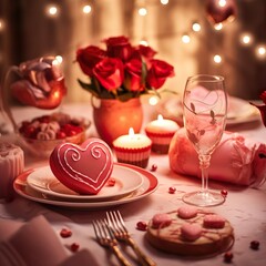 Schöne Tischdeko für ein romantisches Dinner