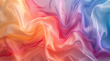 Translucent waves of vivid gradients ripple through an abstract dimension, a breathtaking display of liquid art captured in high definition.