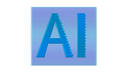 AI sign blue