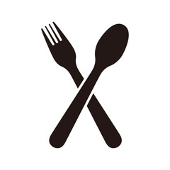 Fork and knife silhouette icon