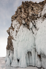 Frozen Icicles Of Ice In Nature