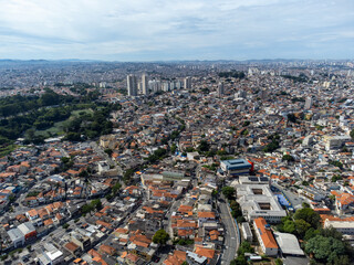 São Paulo megalopolis full of buildings seen from above by drone