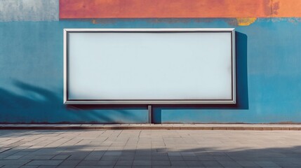 Blank billboard on a city street. Outdoor advertising concept.