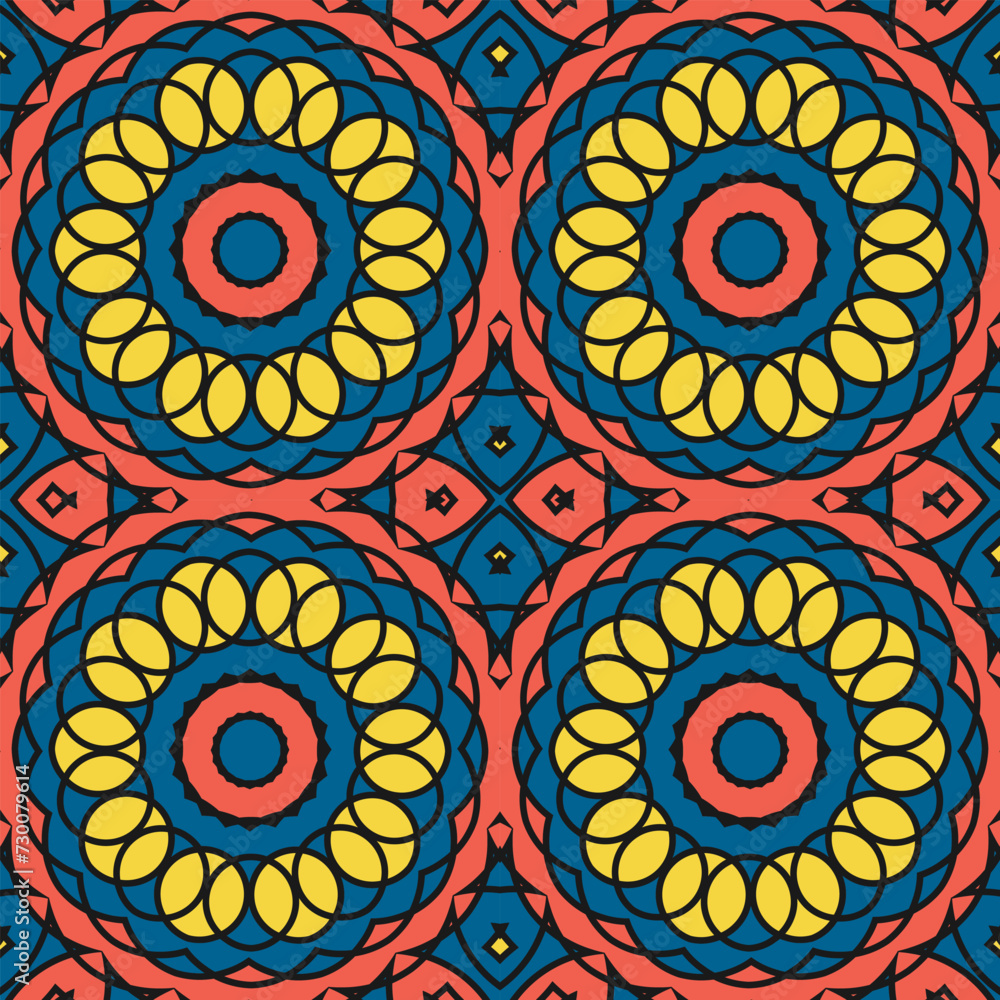 Poster seamless pattern with surreal multicolor ornament. version no. 9. vector illustration