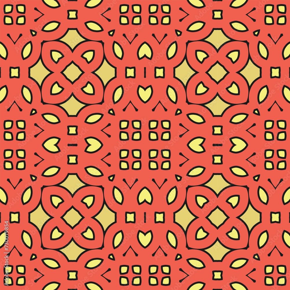 Poster seamless pattern with surreal multicolor ornament. version no. 17. vector illustration