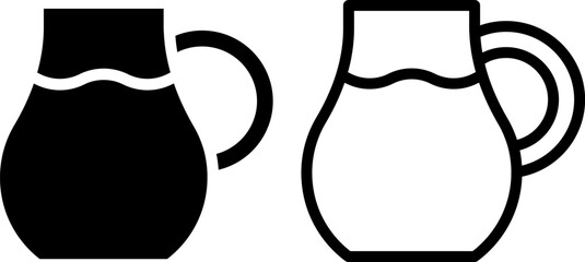 water jug icon, sign, or symbol in glyph and line style isolated on transparent background. Vector illustration