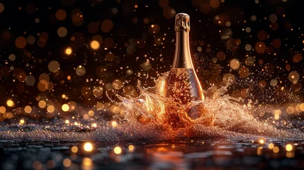 Fototapeten Champagne bottle splash. © andranik123