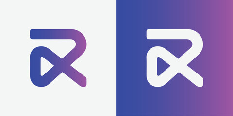 Creative R letter logo design template