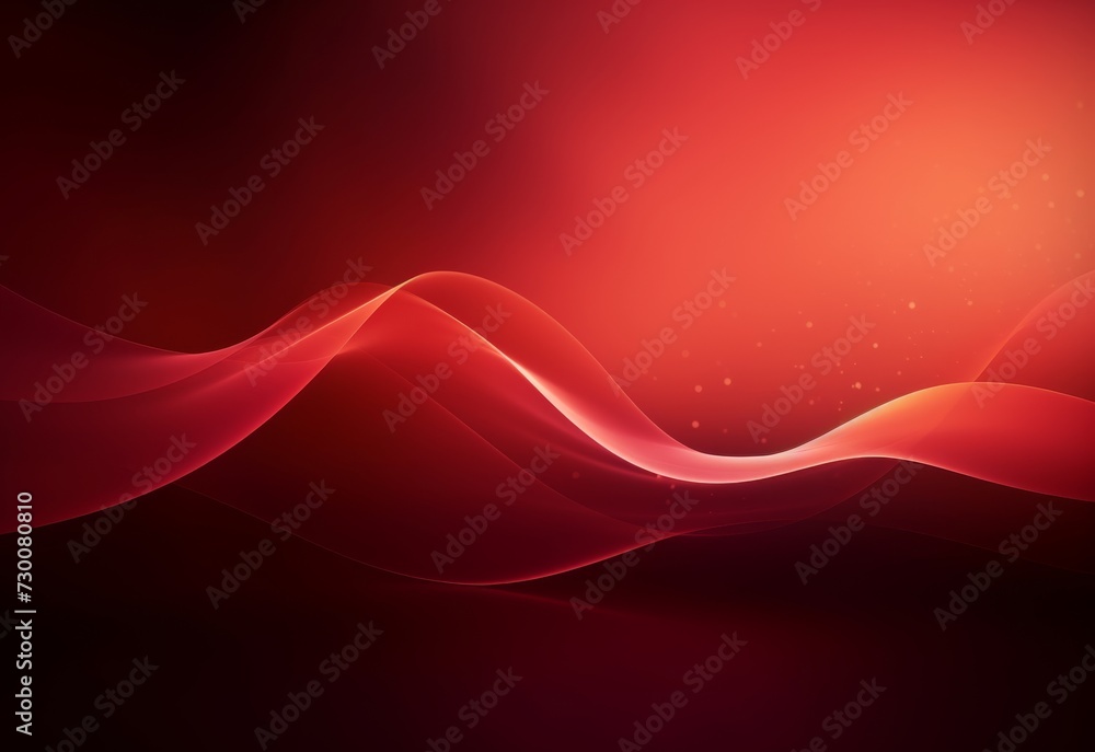 Wall mural red abstract background with waves and lights.