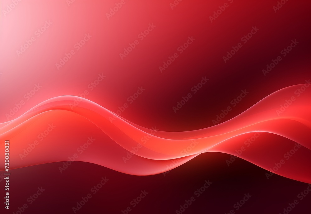 Wall mural red abstract background with waves and lights.