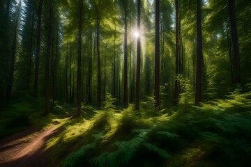 Fototapeta premium Summer sunny forest