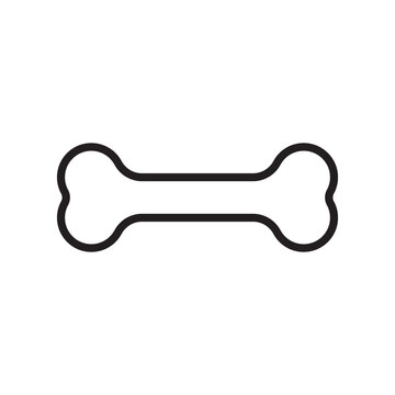 line icon food dog tibia bone isolated on white background