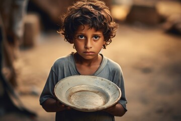 Hunger, poor, poverty. Social inequality, homeless kid begging for help, human rights, donate and charity for underprivileged children in third world.	 - obrazy, fototapety, plakaty