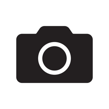 camera photography icon symbol flat vector on white background
