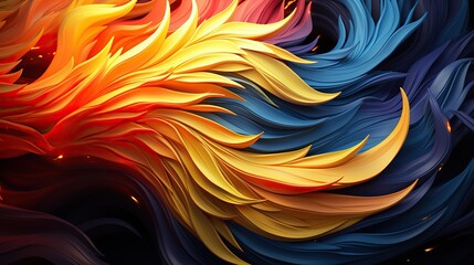 Abstract background in the form of colorful feathers