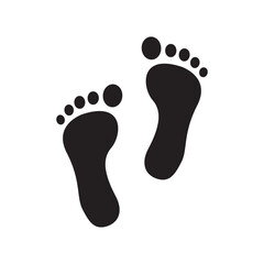 human footprint icon flat vector illustration