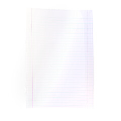 Realistic curled sheet writing paper isolated on transparent background.fit element for scenes project.
