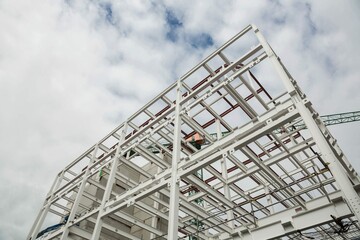 Low Angle View Scafolding Building