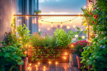 Twilight Terrace - Enchanted Balcony Garden Lights