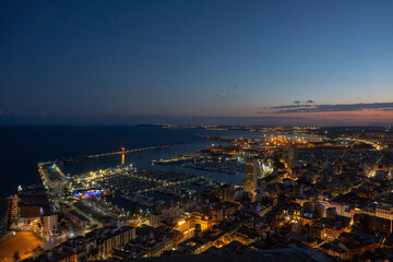 Vew to Alicante at sunset