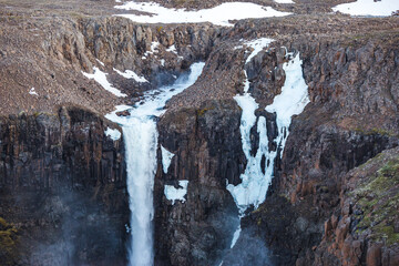 waterfall on the Hikikal river, Putorana Plateau, Taimyr. Russia, Siberia - 730083697