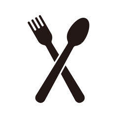 Spoon and fork silhouette icon