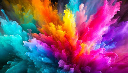 Fototapeta na wymiar Holi Festival. Colour explosions and distributions. Holi festival concept