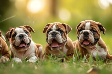 Obraz premium Pack Of Bulldog Dogs