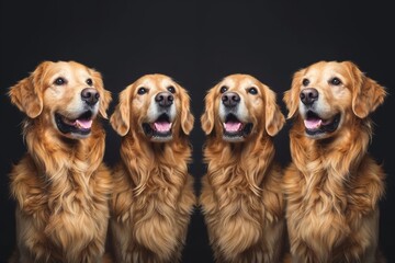 Pack Of Golden Retriever Dogs