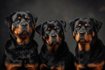 Obraz premium Pack Of Rottweiler Dogs