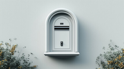 mailbox design white color patternless podium