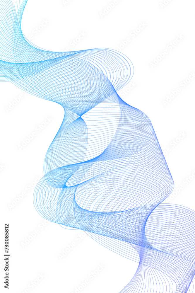 Poster gradient blue wavy flowing dynamic smooth curve lines background. digital future technology concept.