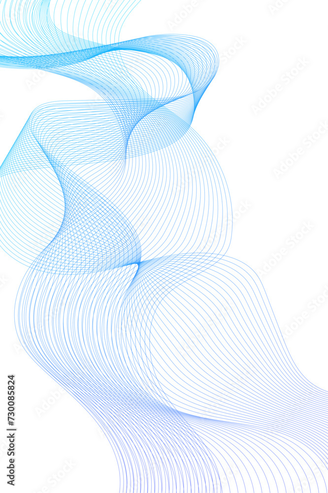 Poster gradient blue wavy flowing dynamic smooth curve lines background. digital future technology concept.