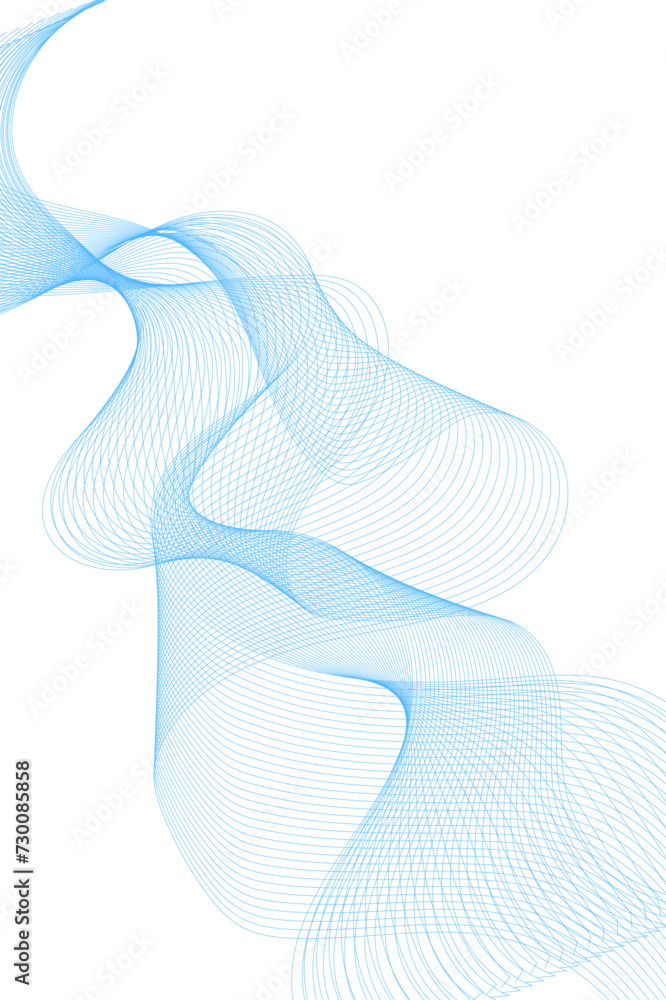 Poster gradient blue wavy flowing dynamic smooth curve lines background. digital future technology concept.