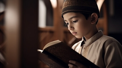 The boy learned to read the Quran from inside the mosque, a concept of the next generation of Islam
