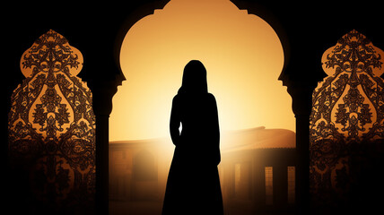 Silhouette of a Persian woman in national dress again