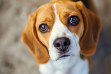 Cute Beagle Dog Striking A Pose For A Stunning Closeup Portrait