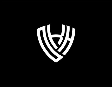 OKH creative letter shield logo design vector icon illustration