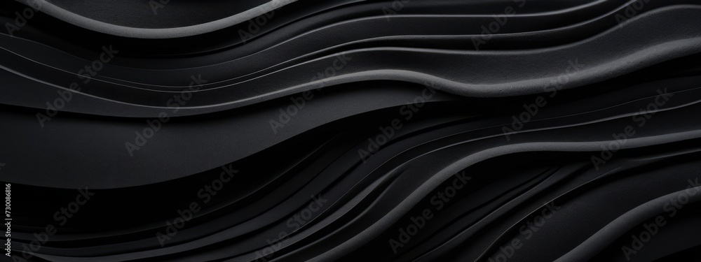 Poster black gray abstract waves wave 3d soft texture illustration background banner design for presentatio