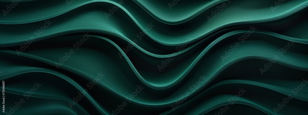 Poster dark green abstract waves wave 3d soft texture illustration background banner design for presentatio