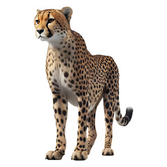 3D Rendering of a Wild Leopard on Transparent Background - Ai Generated