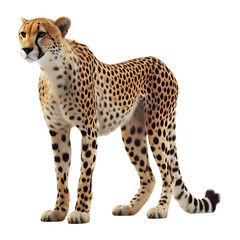 3D Rendering of a Wild Leopard on Transparent Background - Ai Generated