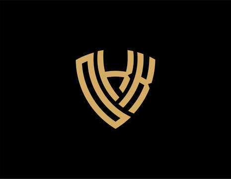 OKK creative letter shield logo design vector icon illustration