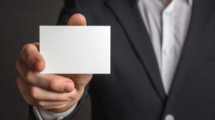 Blank Canvas for Success: Hand Holding Business Card