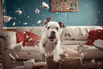 The Livingroom Descends Into Chaos As A Mischief-Making Dog Unleashes Mayhem