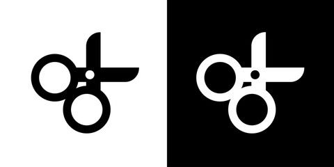 Scissors icon. Cutting tool. Tool. Tool icon. Black icon. Black logo