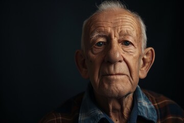 Capturing The Essence Of Aging: Thoughtful Portrait Of An Elderly Man In An Intimate Studio Setting